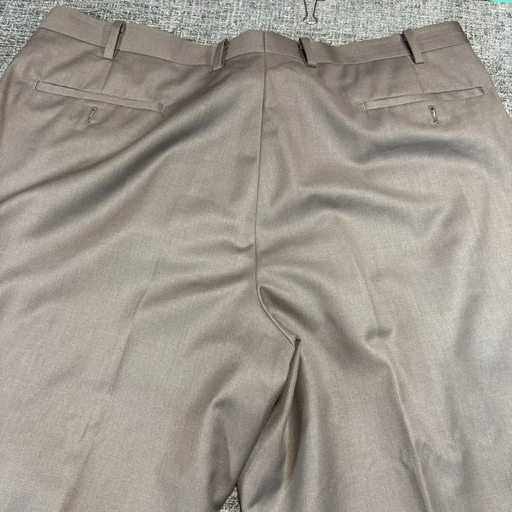 Lauren Ralph Lauren Dress Pants Mens 38 Brown Pleated Cuffed Trousers 1207